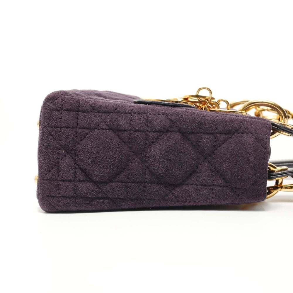 Christian Dior Lady 2-way handbag with gold hardware, purple. - Picture 4 of 14